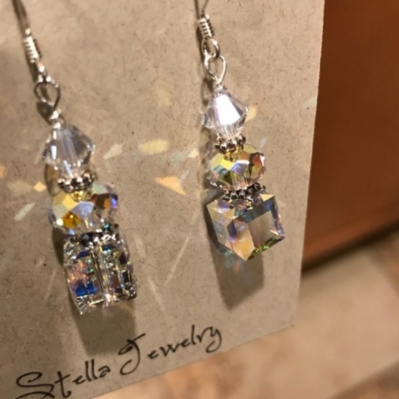 Jewelry - Swarovski cube crystal earrings